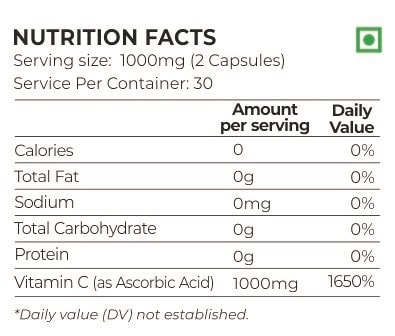 Nutrition Planet Immunity Booster Vitamin C Nutrition Facts