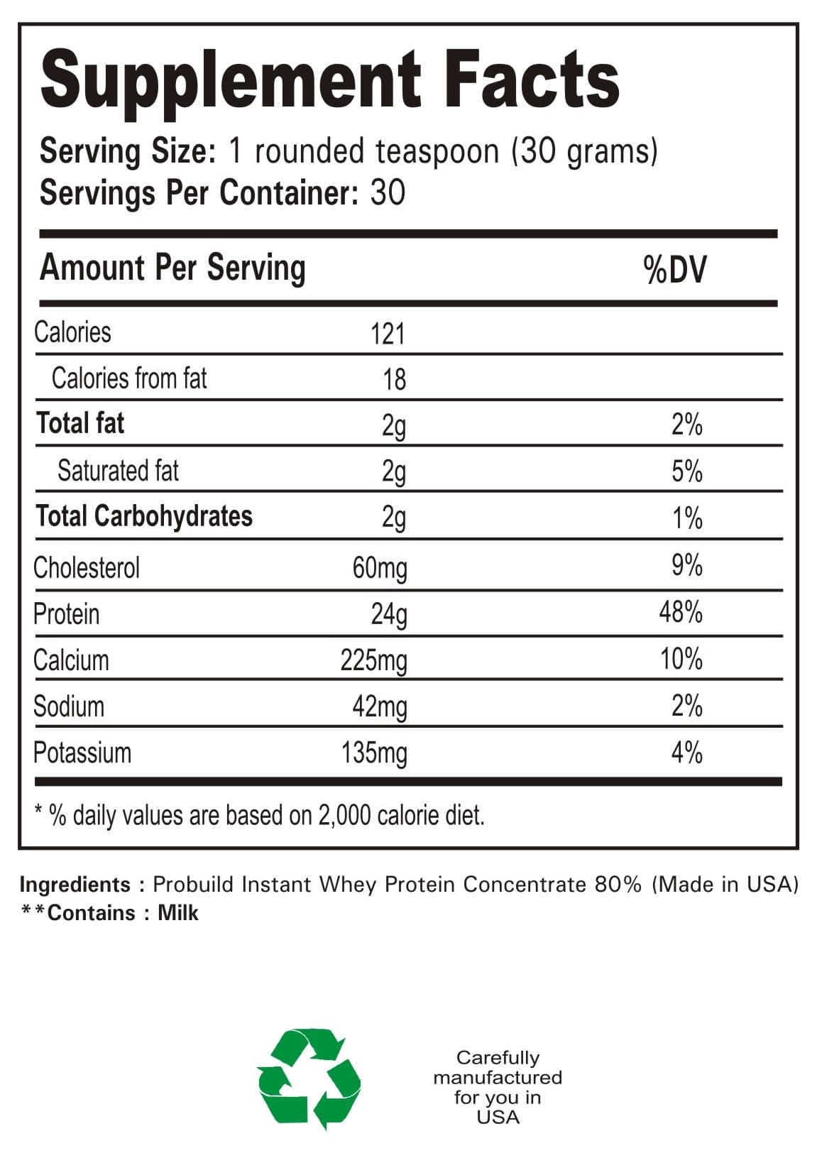 Instant Whey Protein Concentrate 80 Nutrition